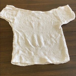 Off shoulder smock top